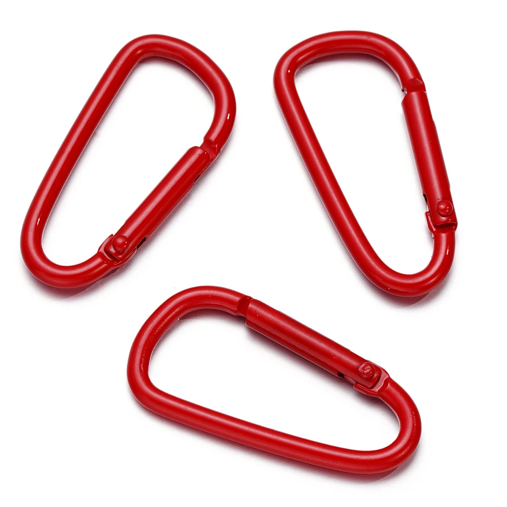 5pcs/Lot 46x23mm D Carabiner Hook Colorful Alloy Keychain Snap Clip Hooks For Making Jewelry Key Ring Connector DIY Findings