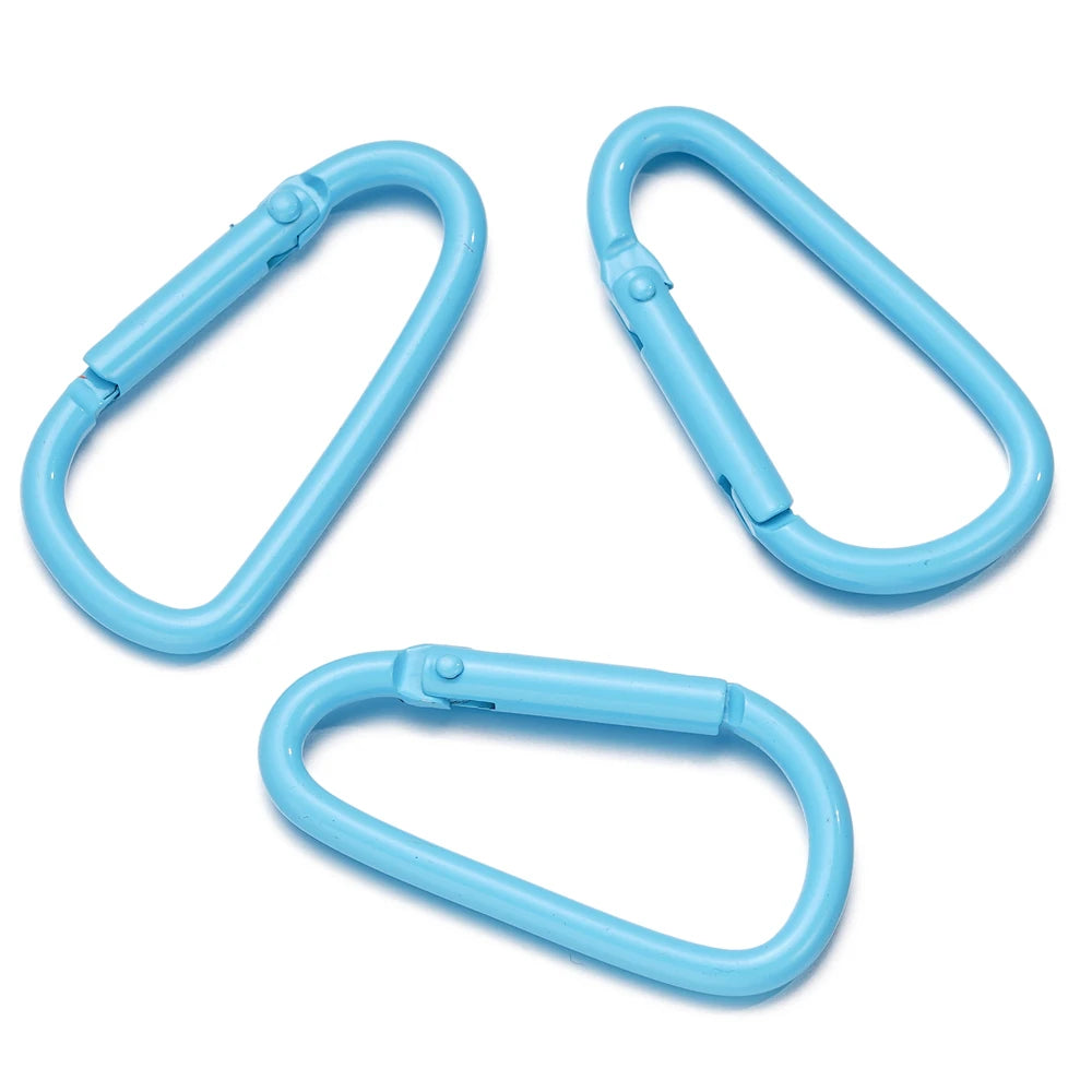5pcs/Lot 46x23mm D Carabiner Hook Colorful Alloy Keychain Snap Clip Hooks For Making Jewelry Key Ring Connector DIY Findings