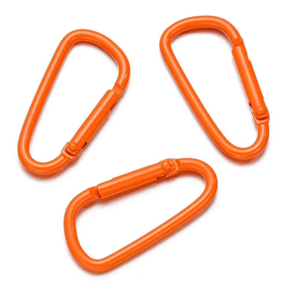 5pcs/Lot 46x23mm D Carabiner Hook Colorful Alloy Keychain Snap Clip Hooks For Making Jewelry Key Ring Connector DIY Findings