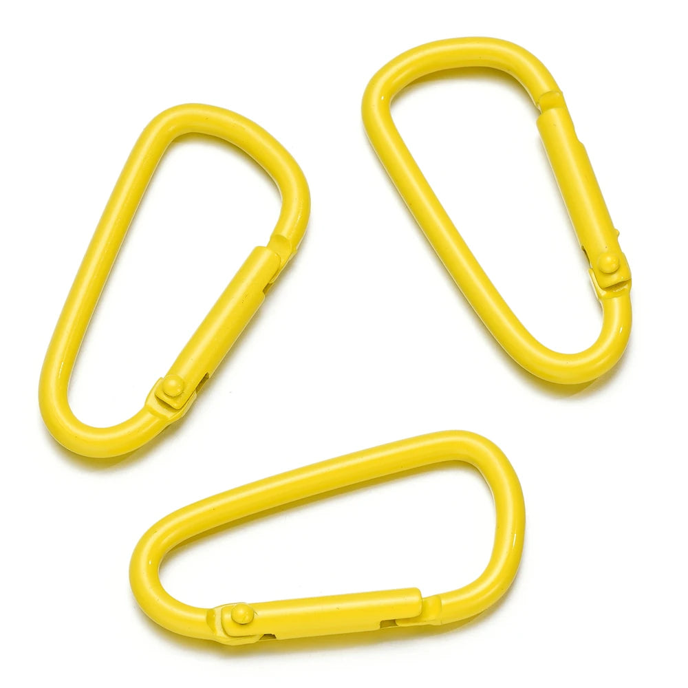5pcs/Lot 46x23mm D Carabiner Hook Colorful Alloy Keychain Snap Clip Hooks For Making Jewelry Key Ring Connector DIY Findings