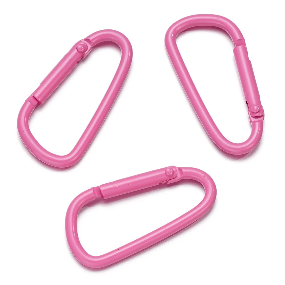 5pcs/Lot 46x23mm D Carabiner Hook Colorful Alloy Keychain Snap Clip Hooks For Making Jewelry Key Ring Connector DIY Findings