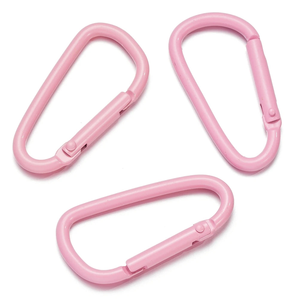 5pcs/Lot 46x23mm D Carabiner Hook Colorful Alloy Keychain Snap Clip Hooks For Making Jewelry Key Ring Connector DIY Findings