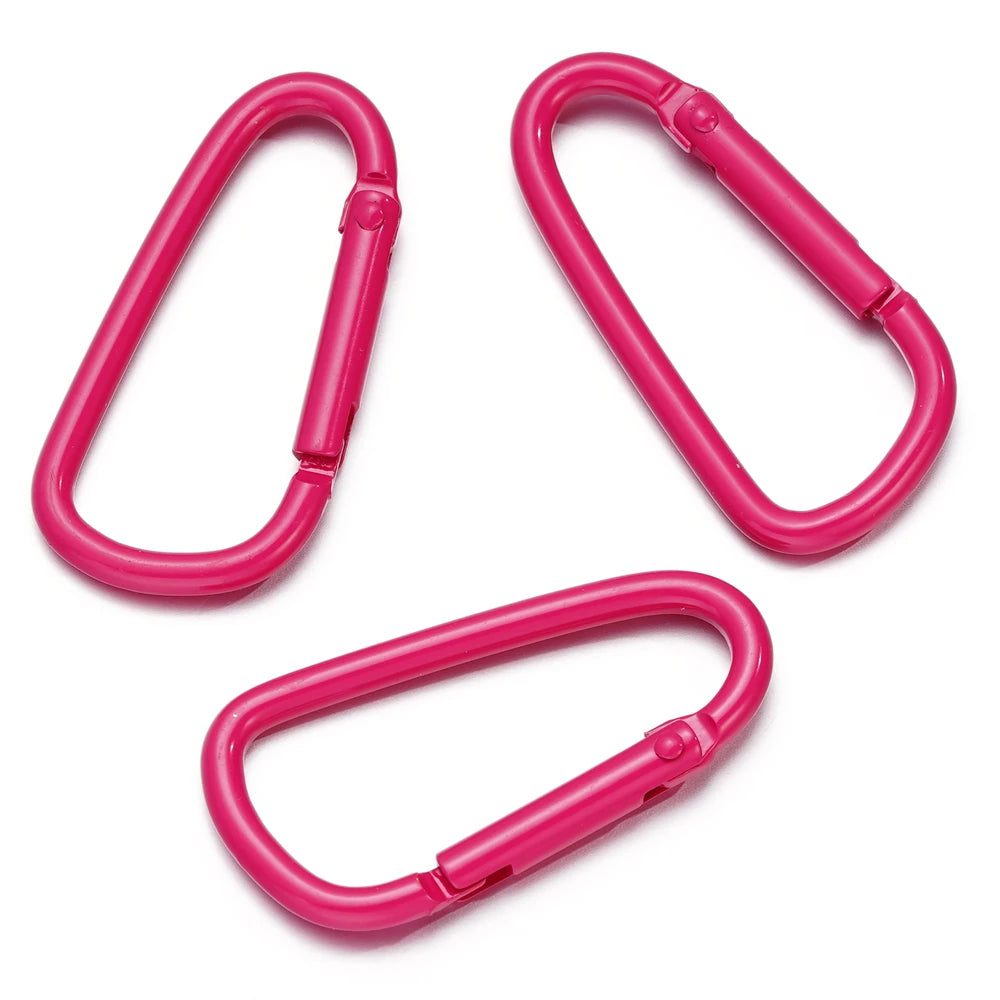 5pcs/Lot 46x23mm D Carabiner Hook Colorful Alloy Keychain Snap Clip Hooks For Making Jewelry Key Ring Connector DIY Findings
