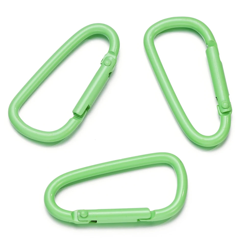 5pcs/Lot 46x23mm D Carabiner Hook Colorful Alloy Keychain Snap Clip Hooks For Making Jewelry Key Ring Connector DIY Findings