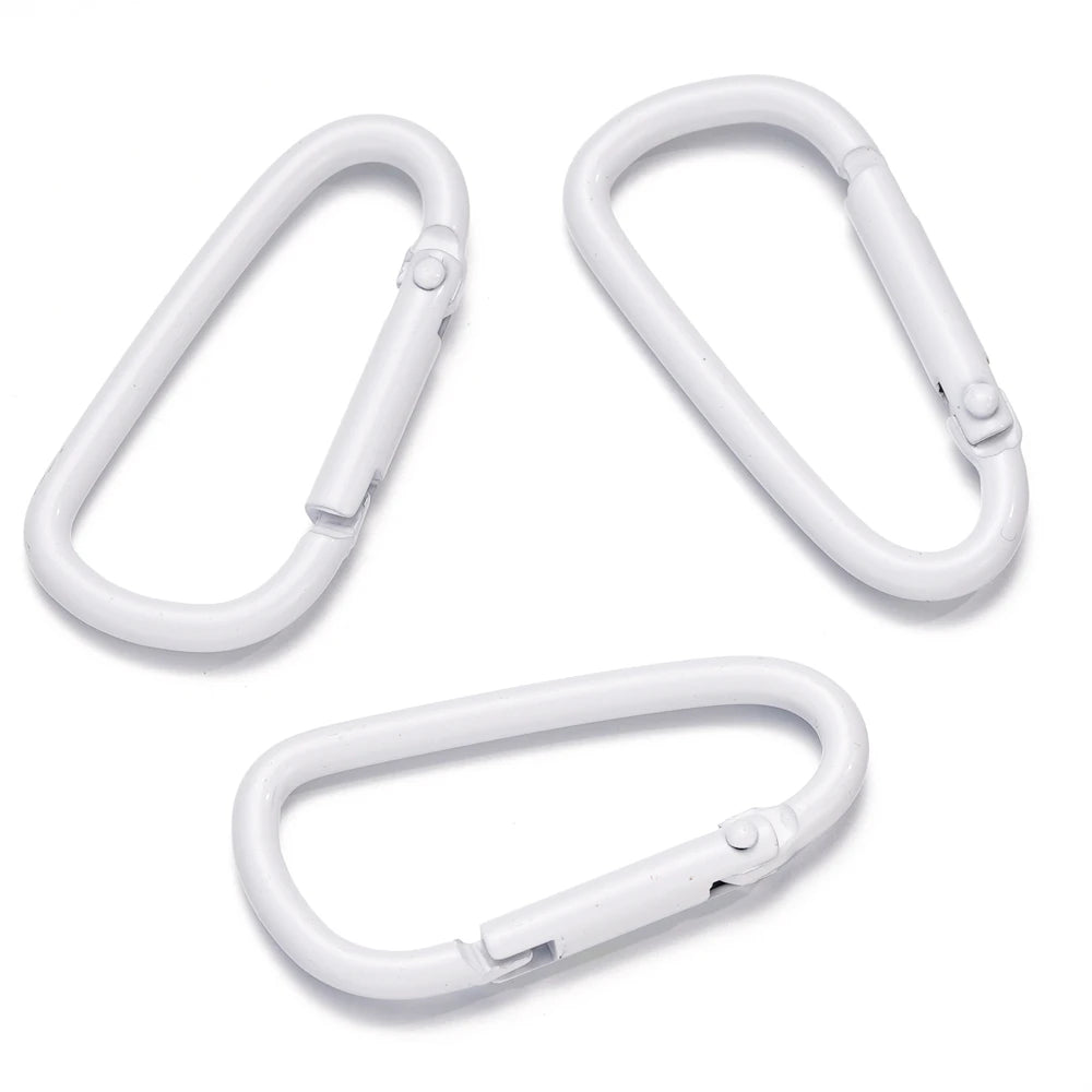 5pcs/Lot 46x23mm D Carabiner Hook Colorful Alloy Keychain Snap Clip Hooks For Making Jewelry Key Ring Connector DIY Findings