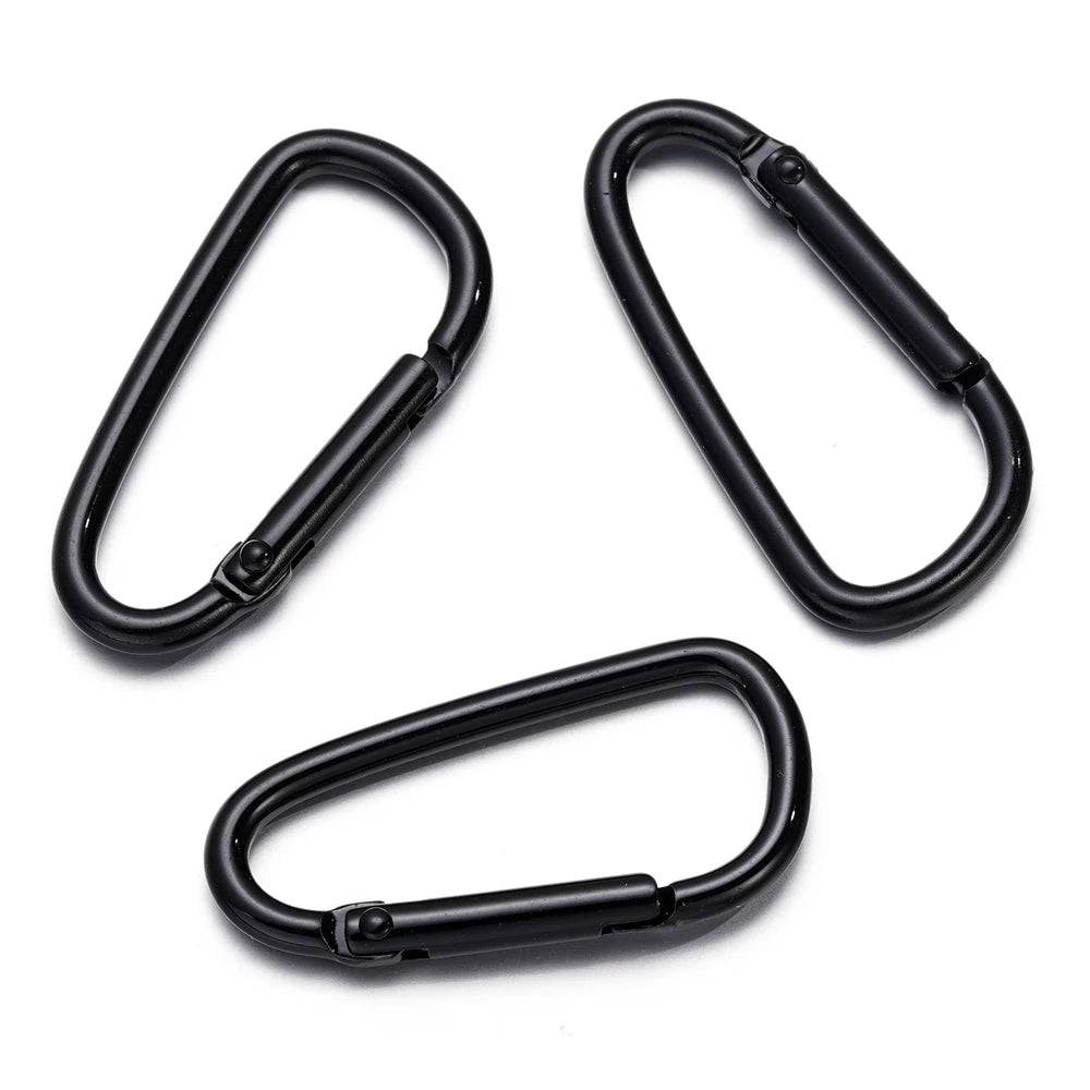 5pcs/Lot 46x23mm D Carabiner Hook Colorful Alloy Keychain Snap Clip Hooks For Making Jewelry Key Ring Connector DIY Findings