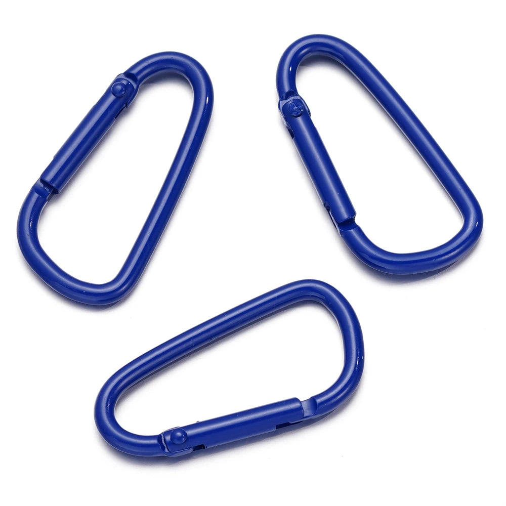 5pcs/Lot 46x23mm D Carabiner Hook Colorful Alloy Keychain Snap Clip Hooks For Making Jewelry Key Ring Connector DIY Findings