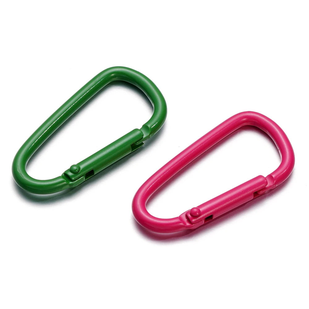 5pcs/Lot 46x23mm D Carabiner Hook Colorful Alloy Keychain Snap Clip Hooks For Making Jewelry Key Ring Connector DIY Findings